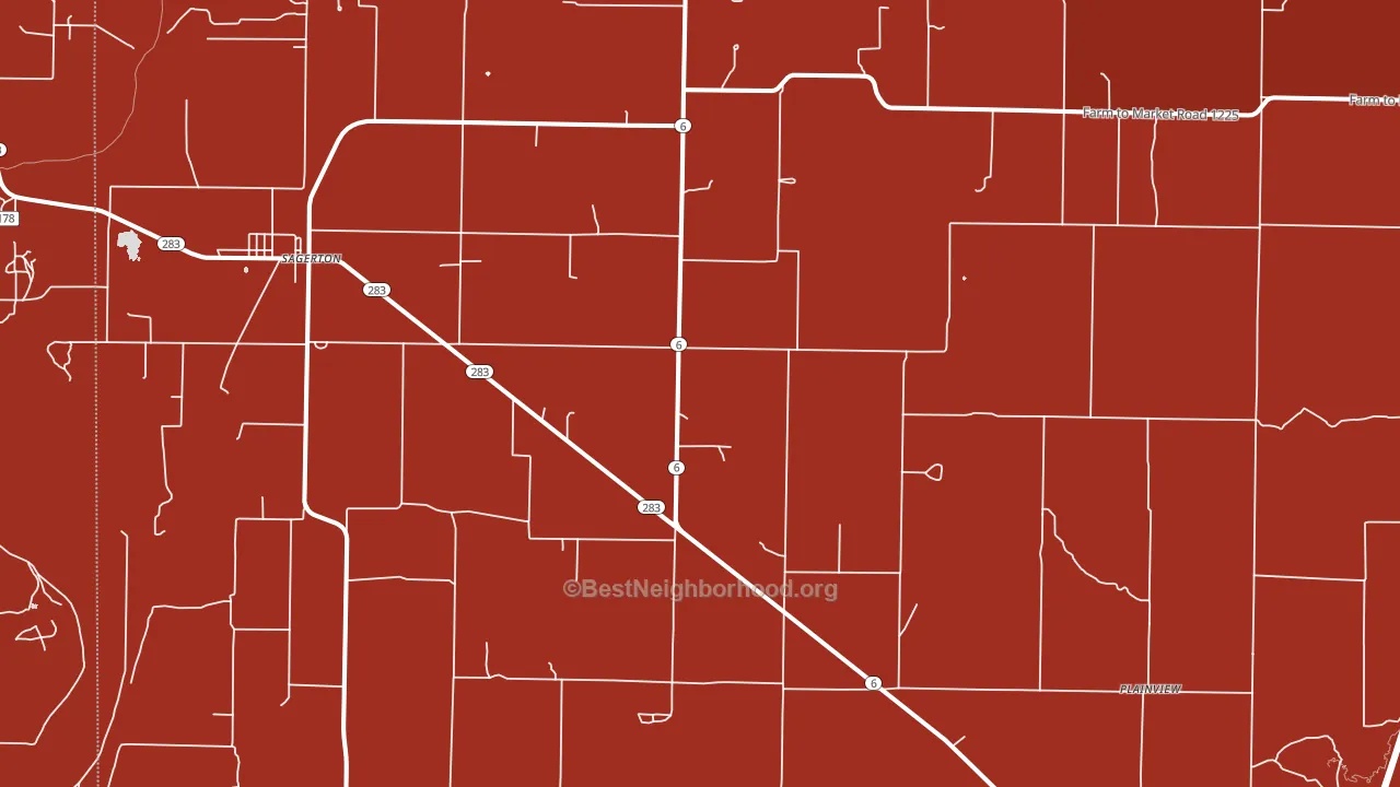 Sagerton, TX block-group political-lean map