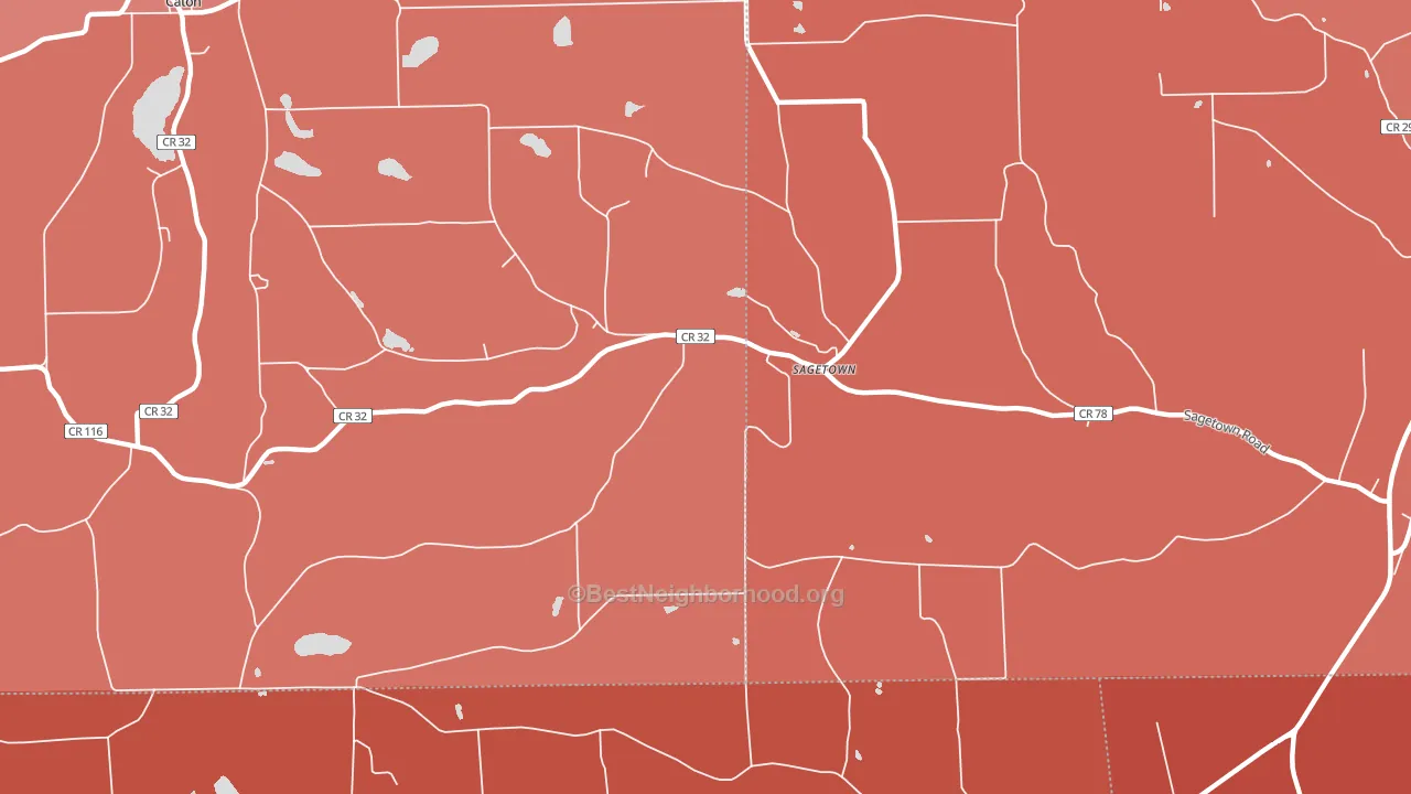 Sagetown, NY block-group political-lean map