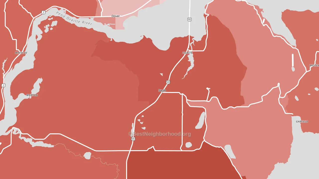 Sagle, ID block-group political-lean map