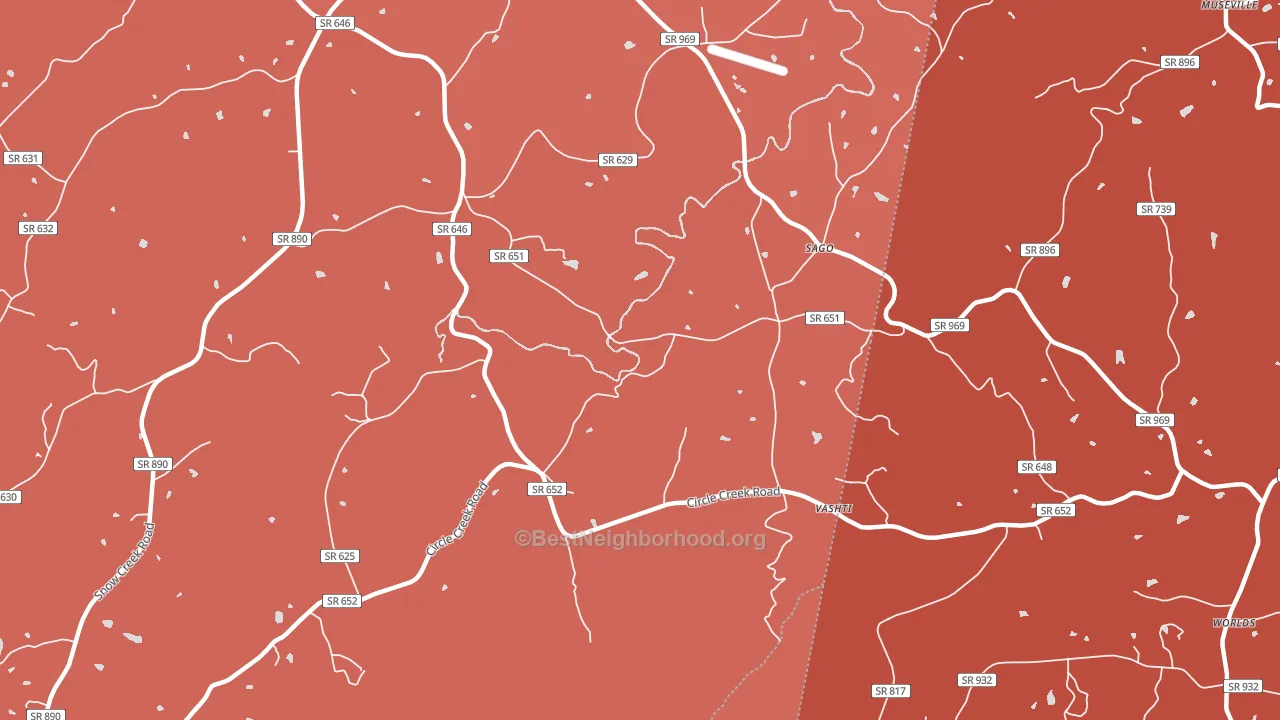 Sago, VA block-group political-lean map