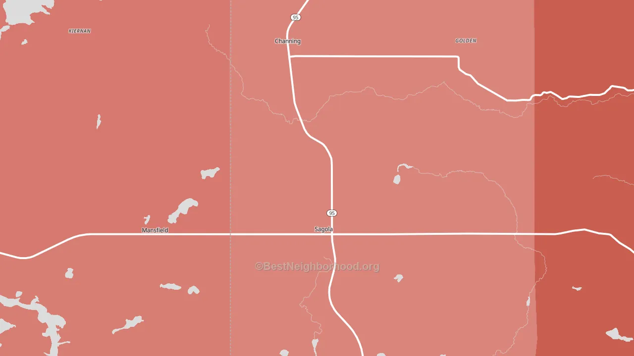 Sagola, MI block-group political-lean map