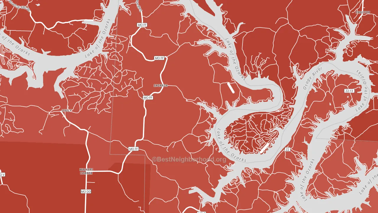 Sagrada, MO block-group political-lean map