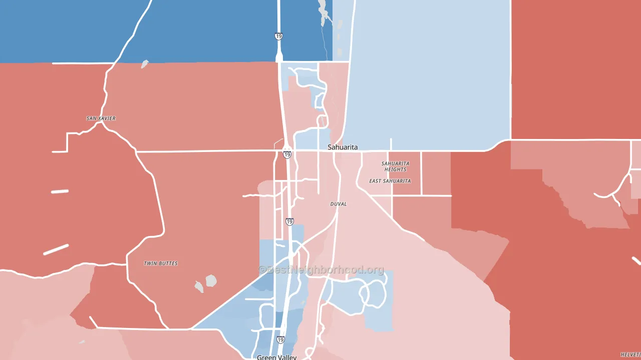 Sahuarita, AZ block-group political-lean map