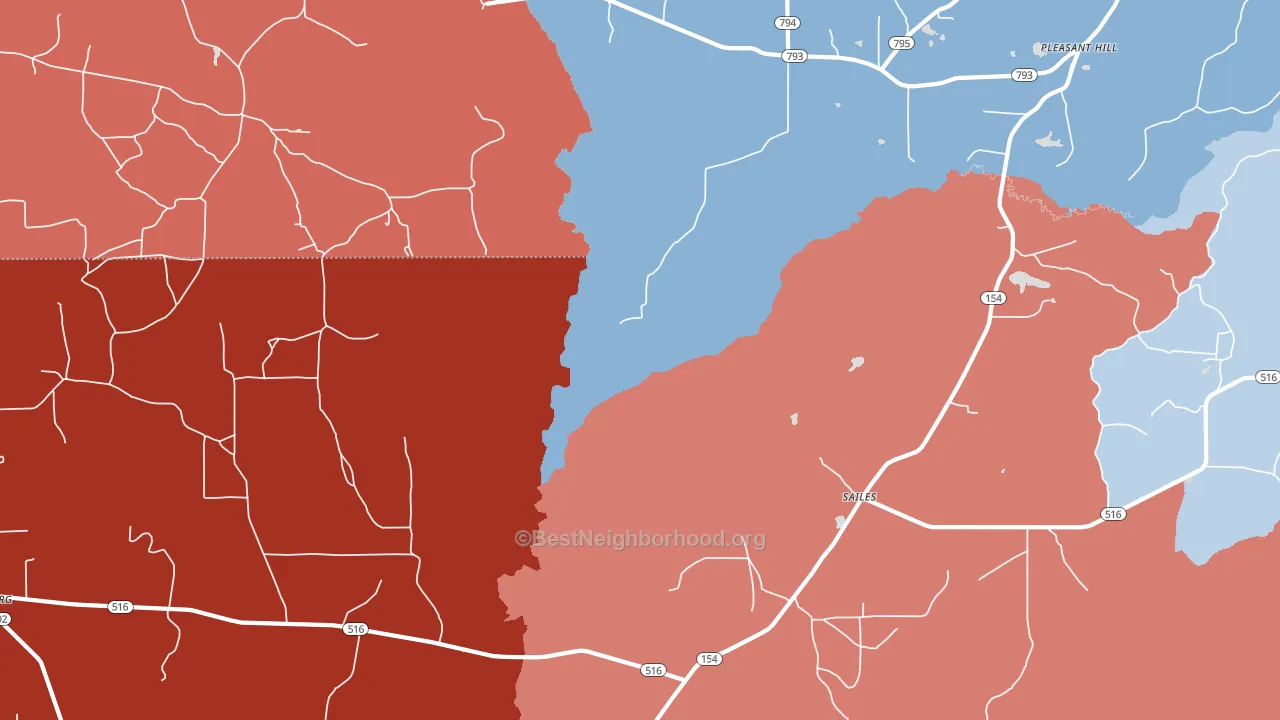 Sailes, LA block-group political-lean map
