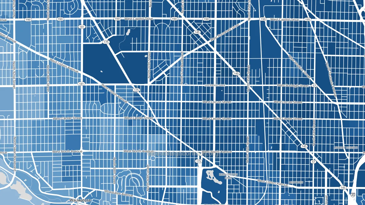 Saint Joseph, Milwaukee, WI block-group political-lean map
