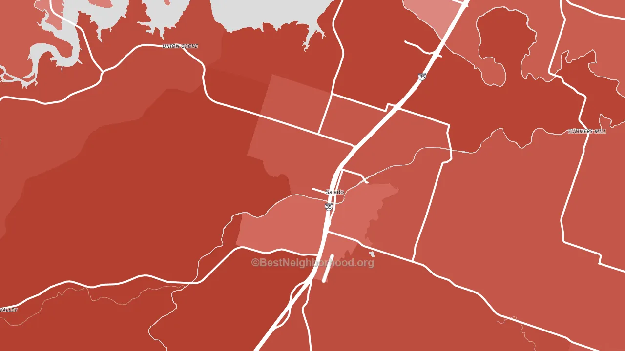 Salado, TX block-group political-lean map
