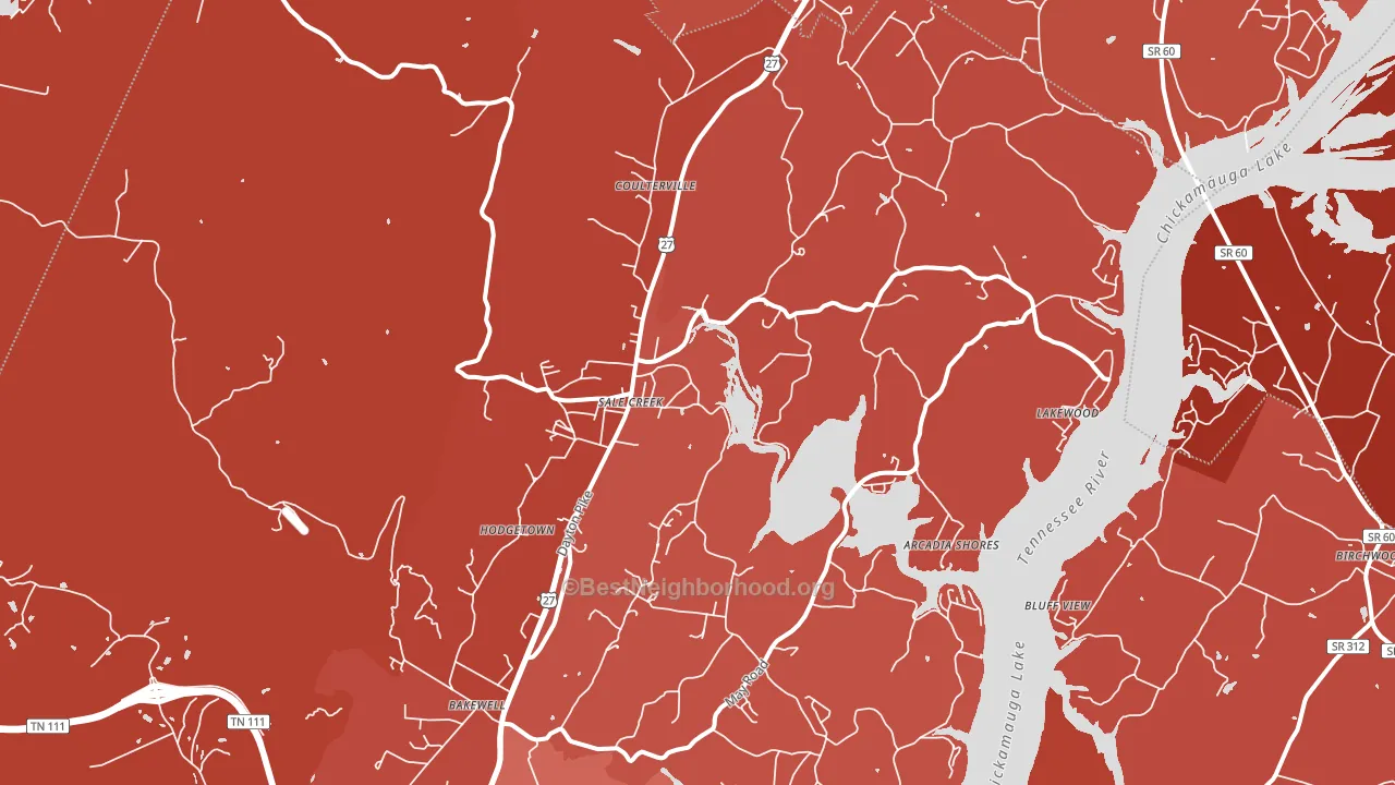 Sale Creek, TN block-group political-lean map
