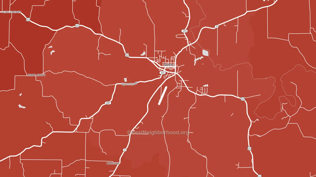 Salem, AR block-group political-lean map