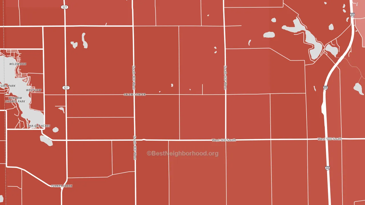 Salem Center, IN block-group political-lean map