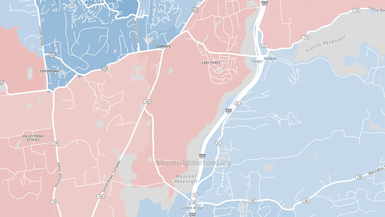 Salem Center, NY block-group political-lean map