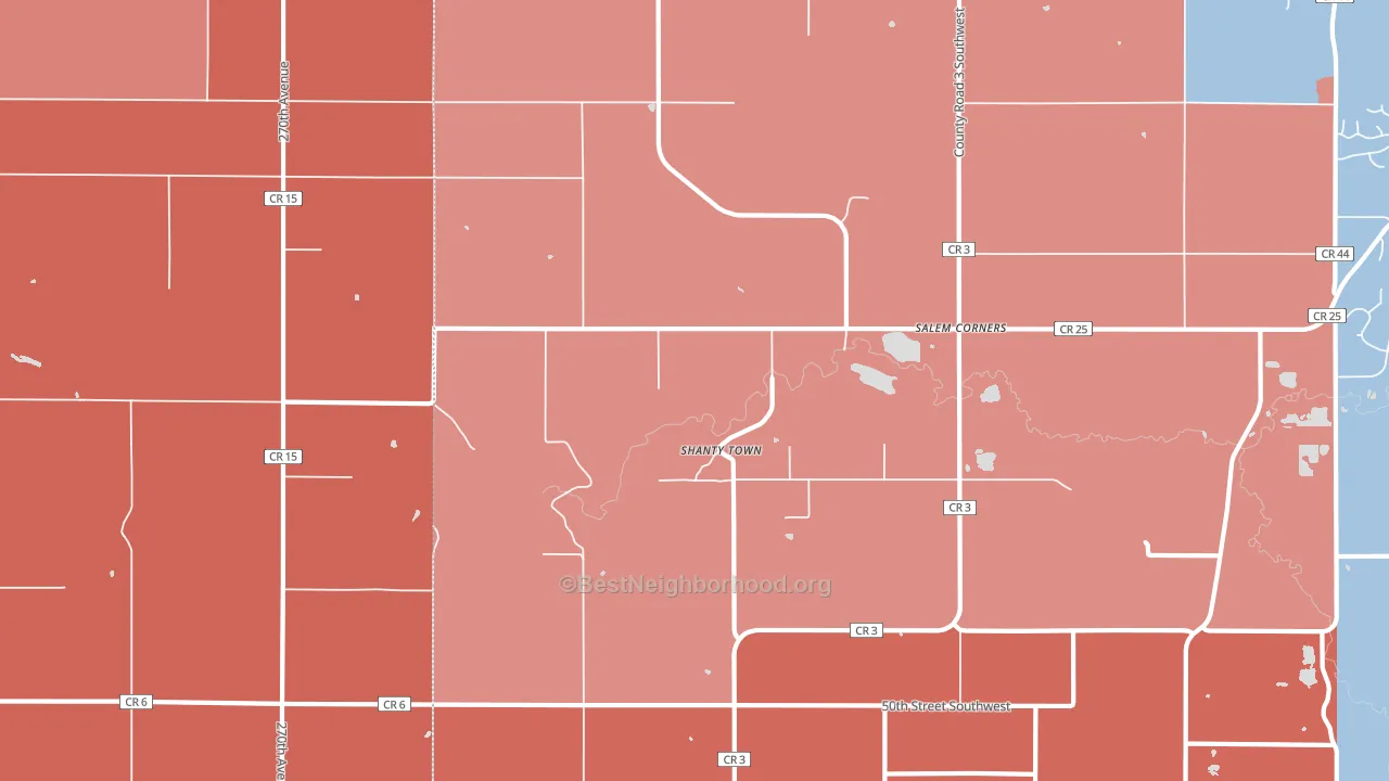 Salem Corners, MN block-group political-lean map