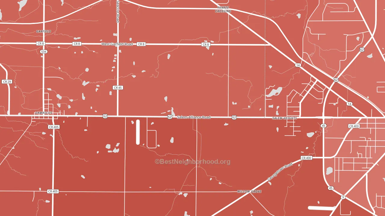 Salem Heights, OH block-group political-lean map