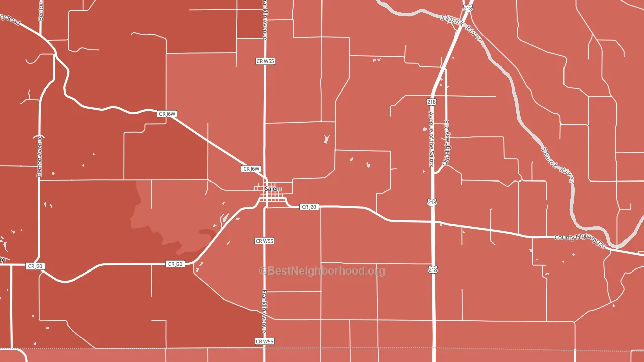 Salem, IA block-group political-lean map
