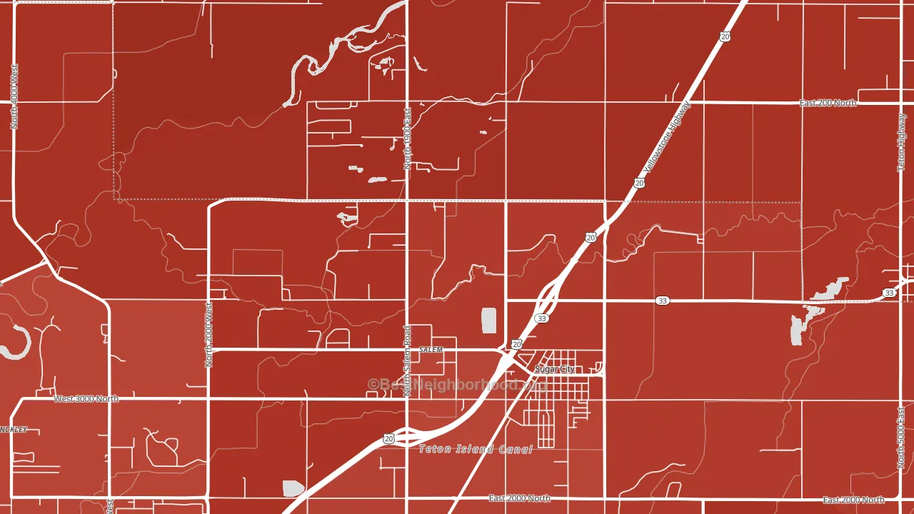 Salem, ID block-group political-lean map