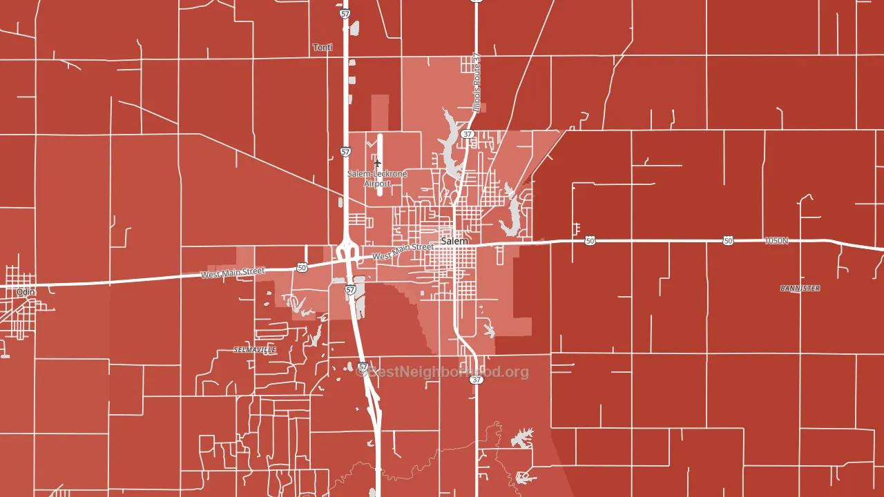 Salem, IL block-group political-lean map