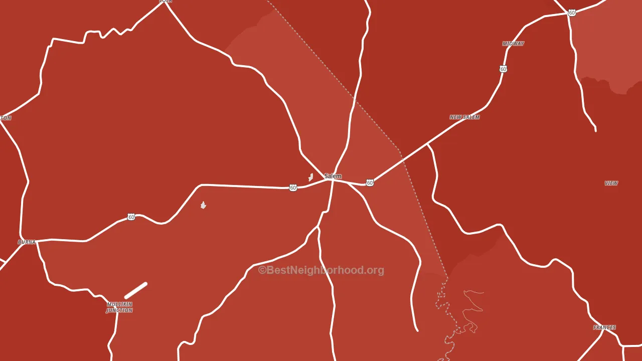 Salem, KY block-group political-lean map