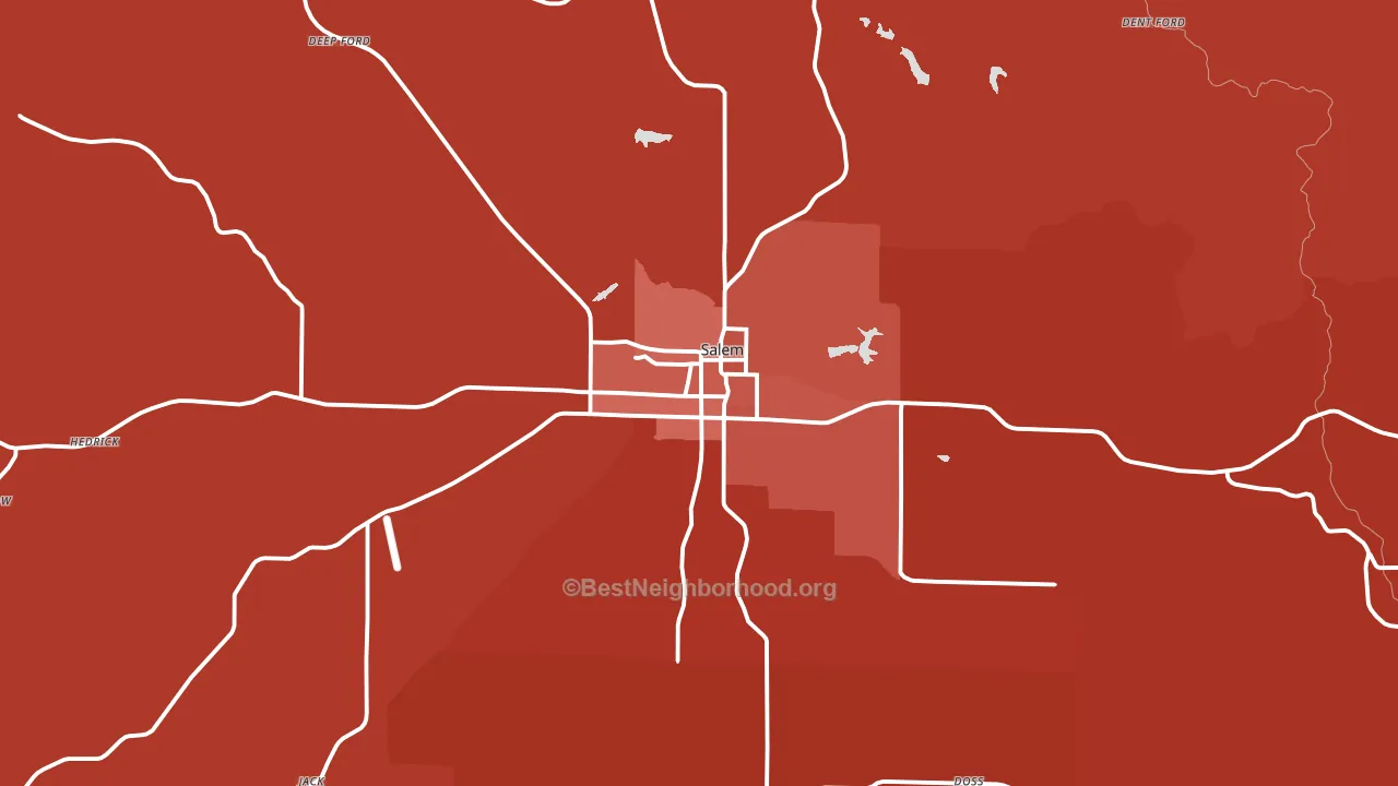 Salem, MO block-group political-lean map