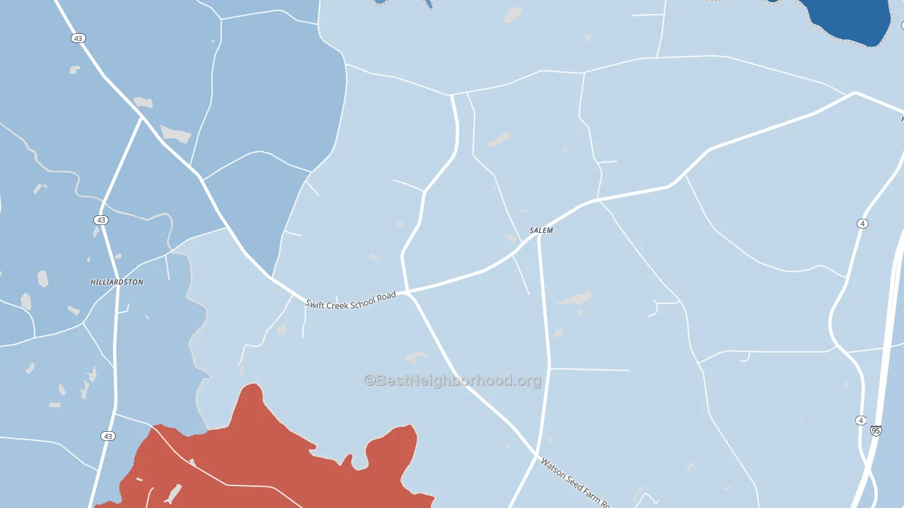 Salem, NC block-group political-lean map