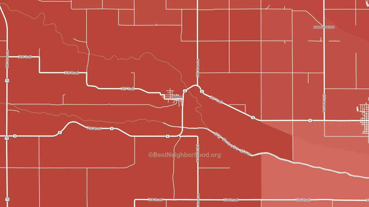 Salem, NE block-group political-lean map