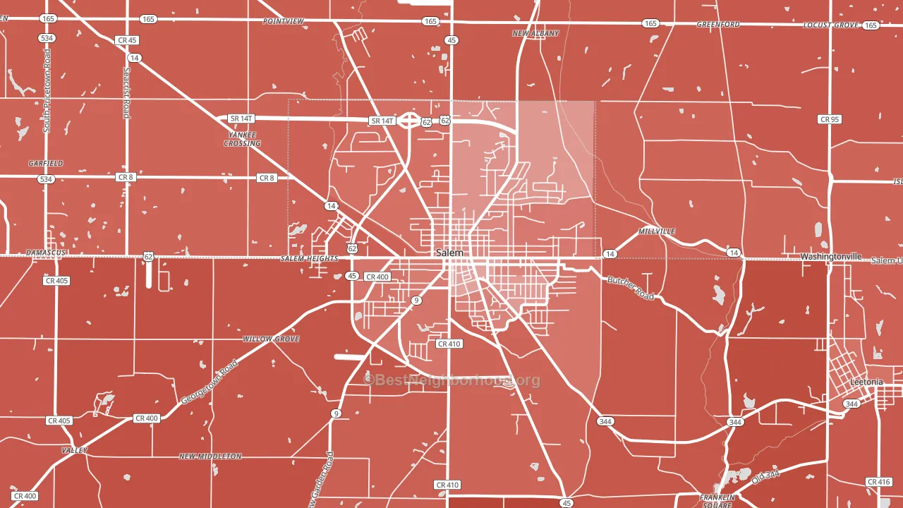 Salem, OH block-group political-lean map
