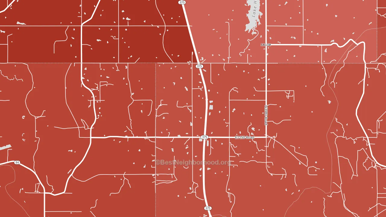 Salem, OK block-group political-lean map