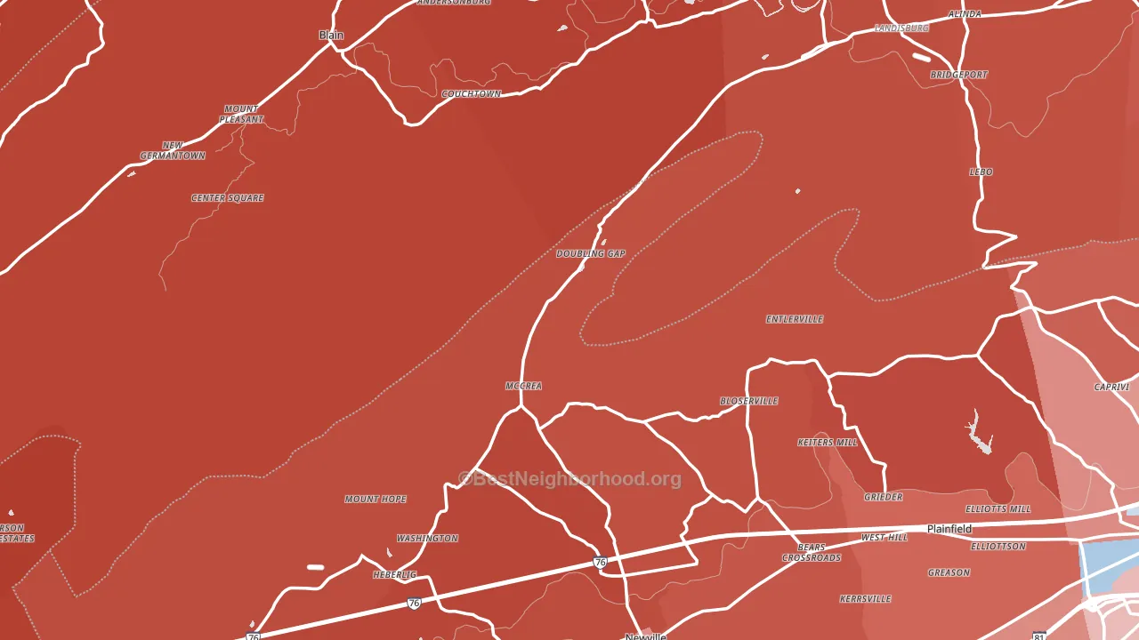 Salem, PA block-group political-lean map