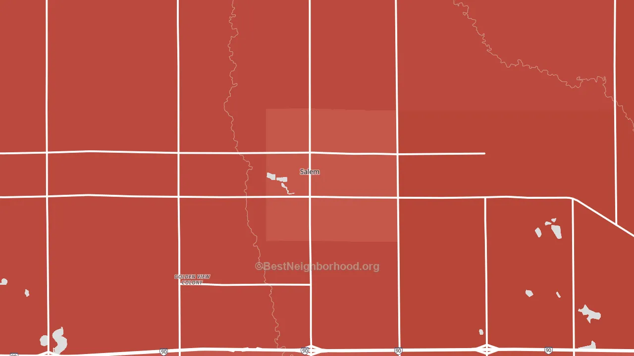 Salem, SD block-group political-lean map