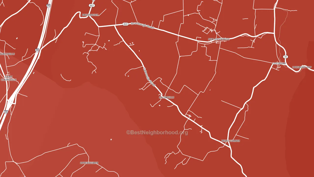 Salemville, PA block-group political-lean map