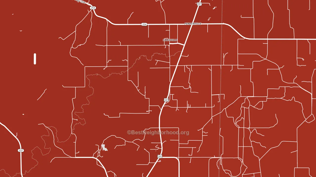 Salesville, TX block-group political-lean map