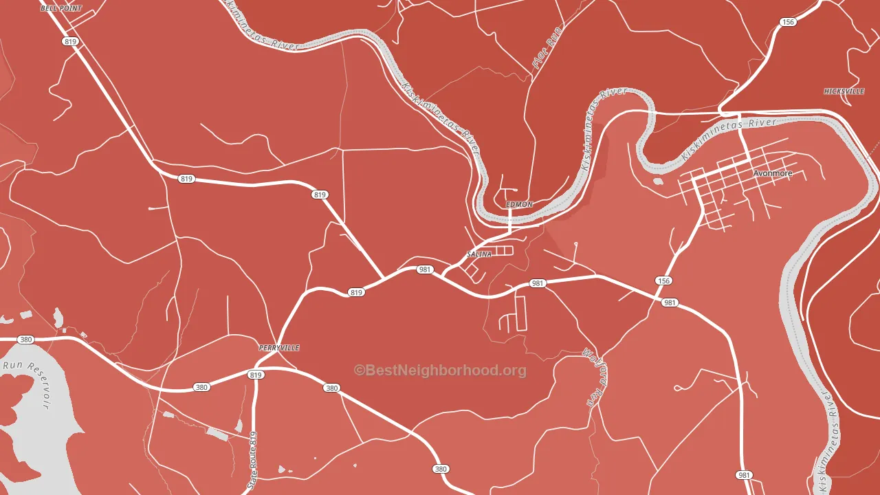 Salina, PA block-group political-lean map