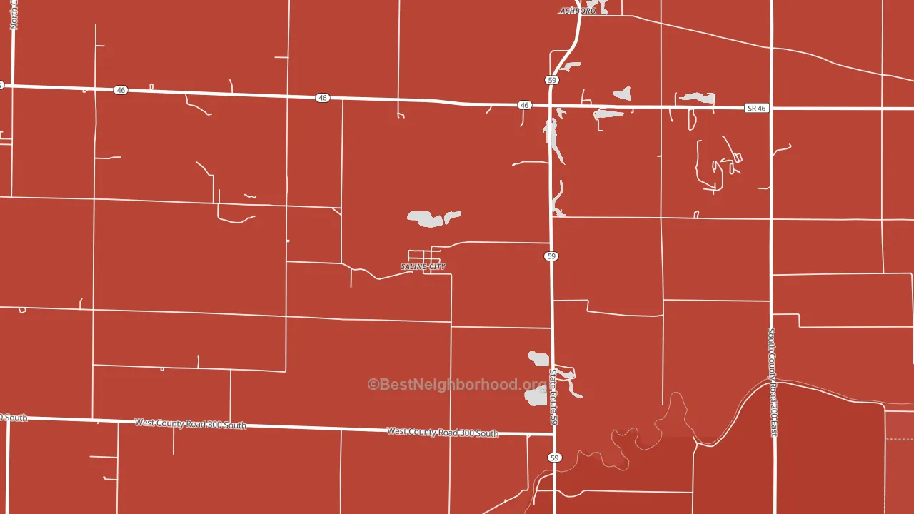 Saline City, IN block-group political-lean map