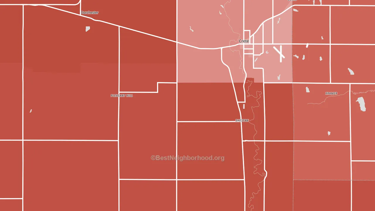 Saline County, NE block-group political-lean map