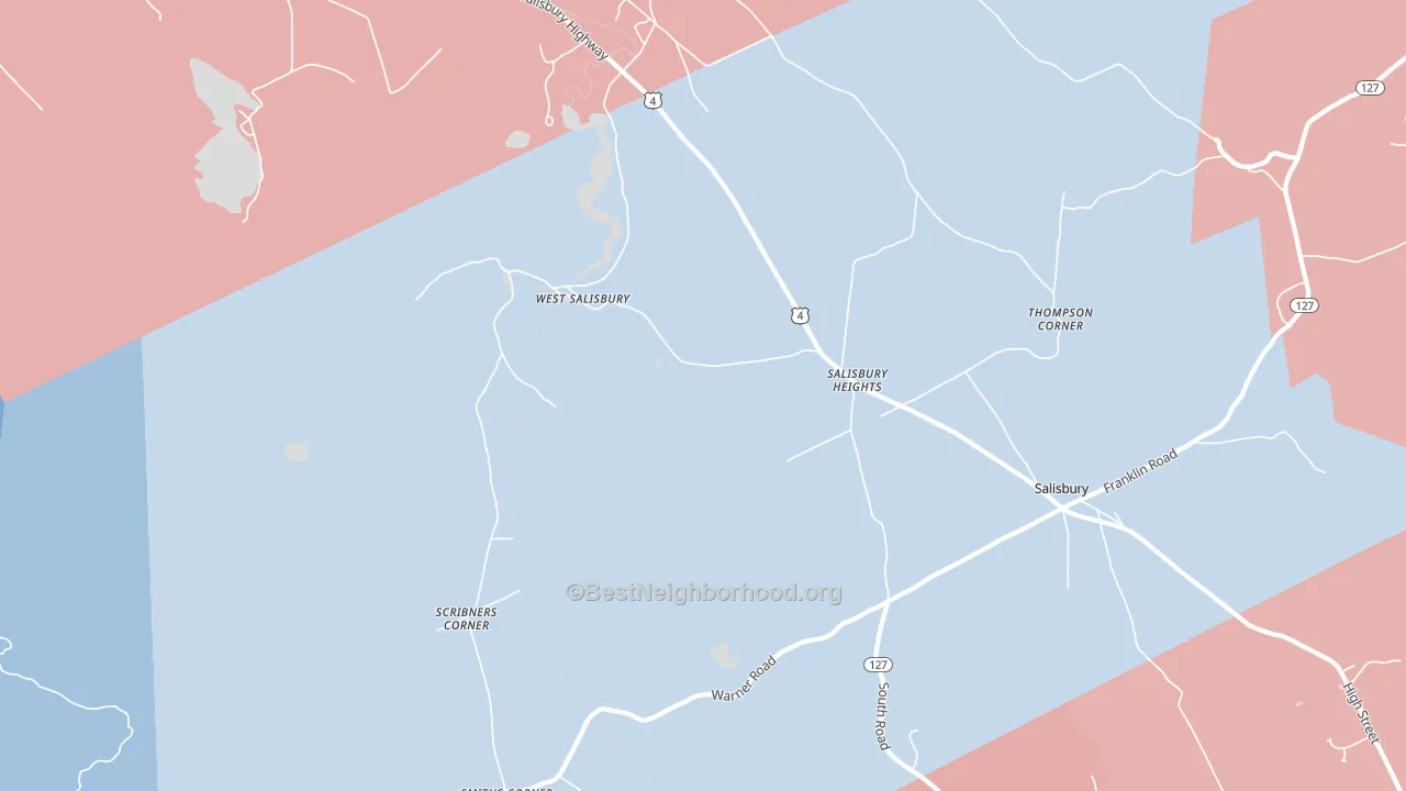 Salisbury Heights, NH block-group political-lean map