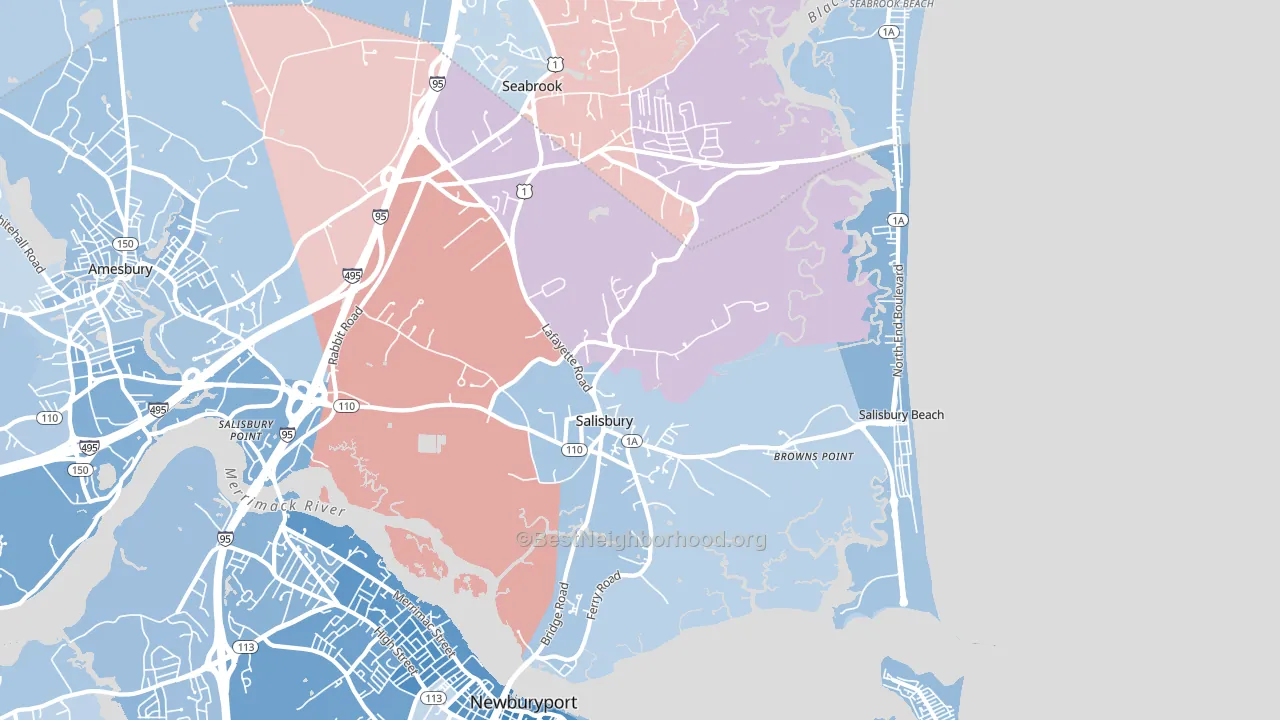 Salisbury, MA block-group political-lean map