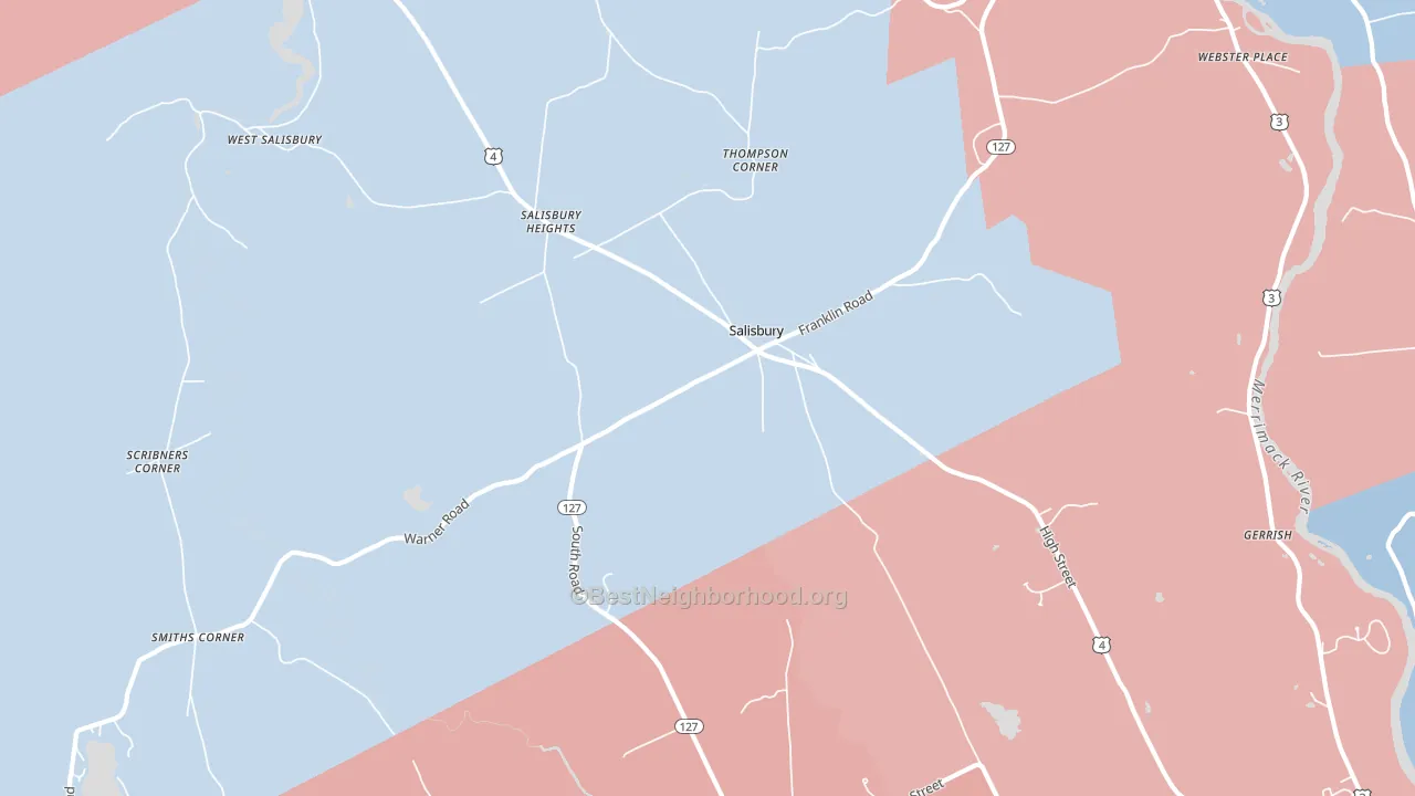 Salisbury, NH block-group political-lean map