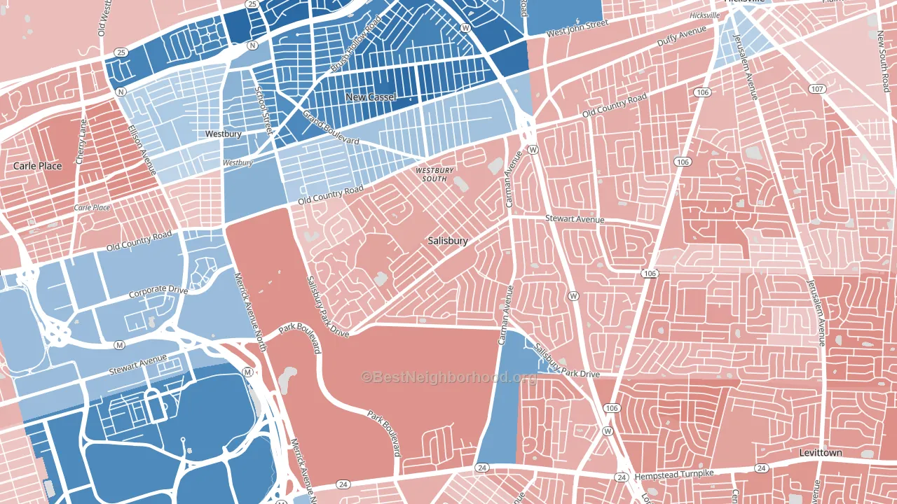 Salisbury, NY block-group political-lean map