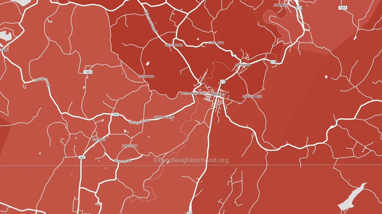 Salisbury, PA block-group political-lean map