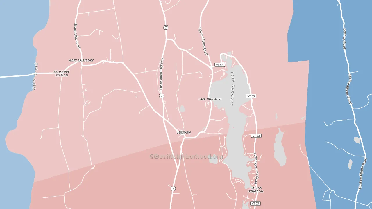 Salisbury, VT block-group political-lean map