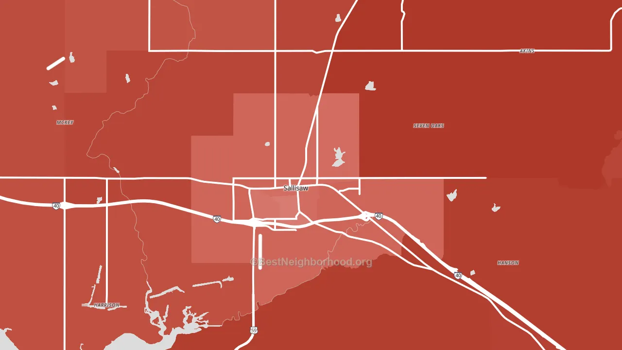 Sallisaw, OK block-group political-lean map