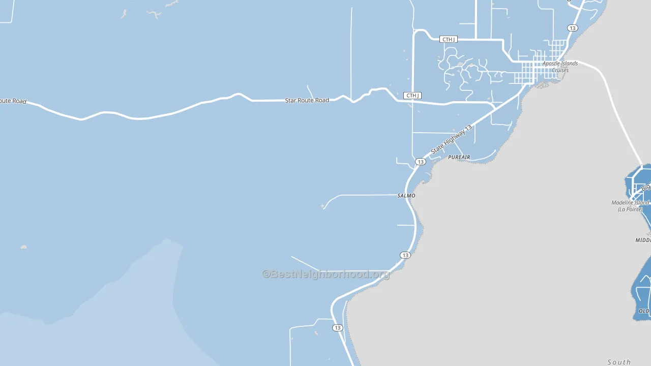 Salmo, WI block-group political-lean map