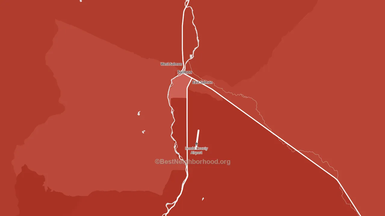 Salmon, ID block-group political-lean map