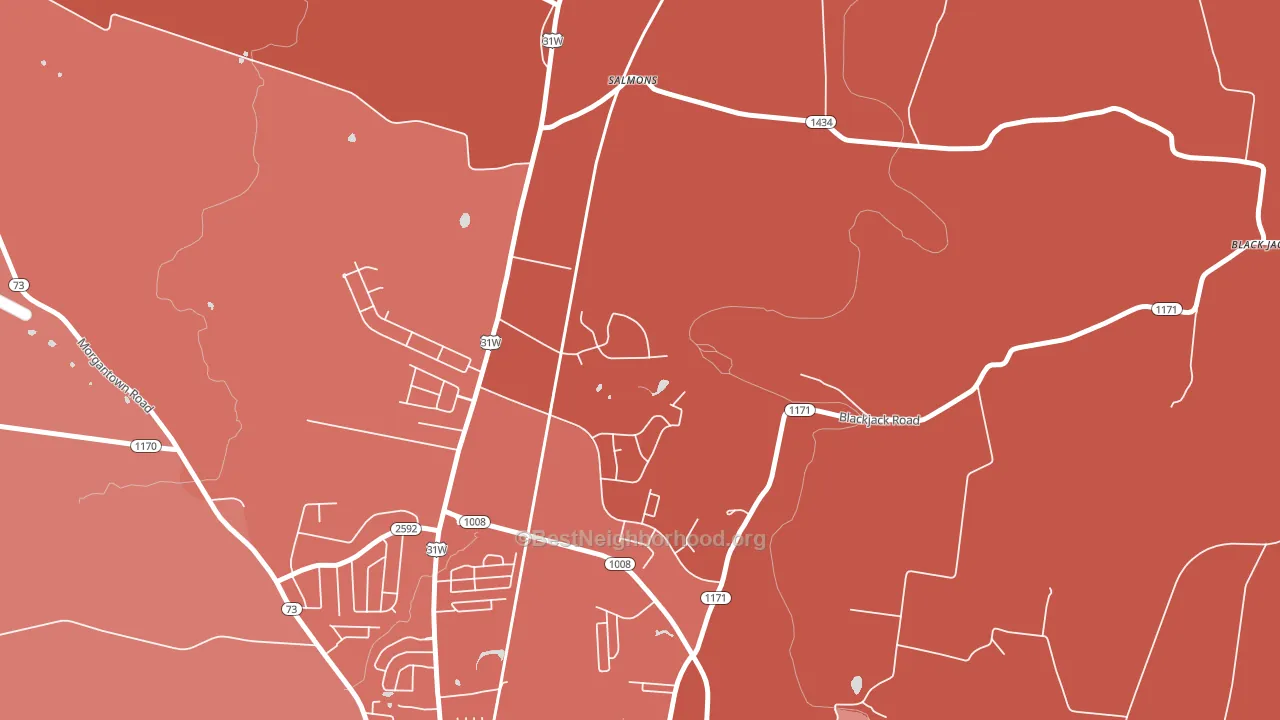 Salmon, KY block-group political-lean map