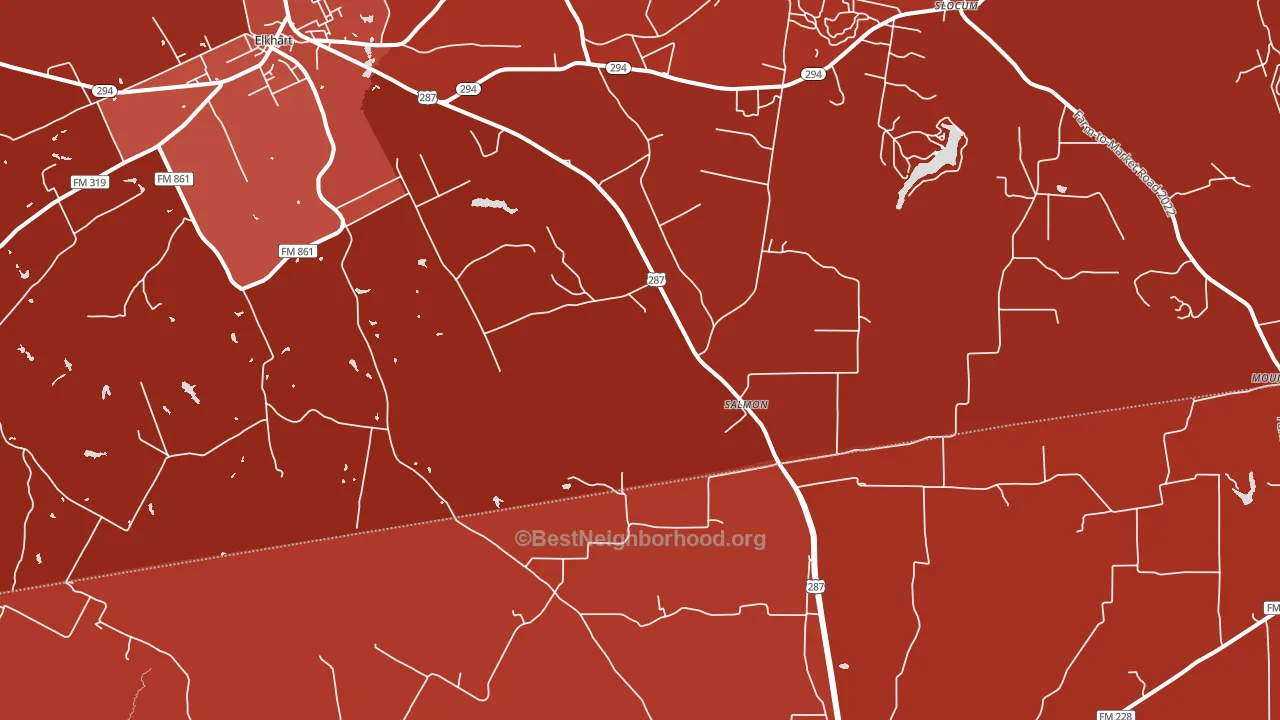 Salmon, TX block-group political-lean map
