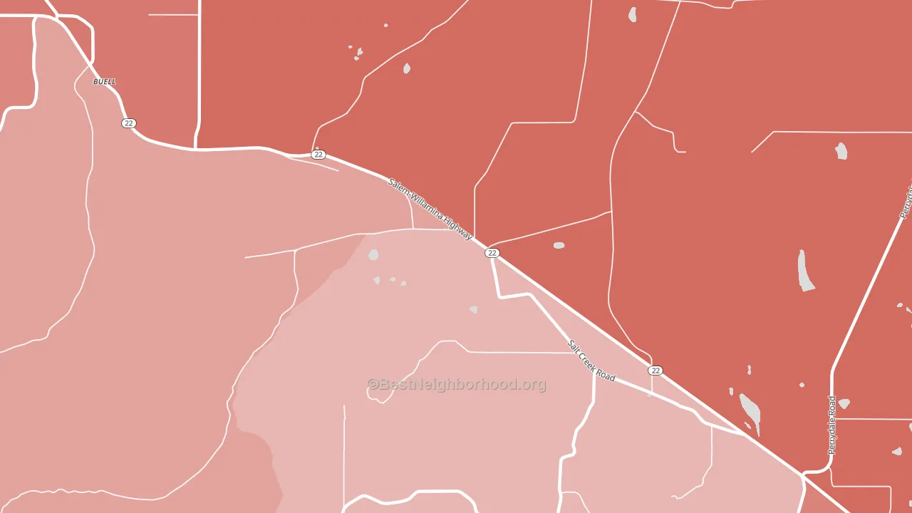 Salt Creek, OR block-group political-lean map