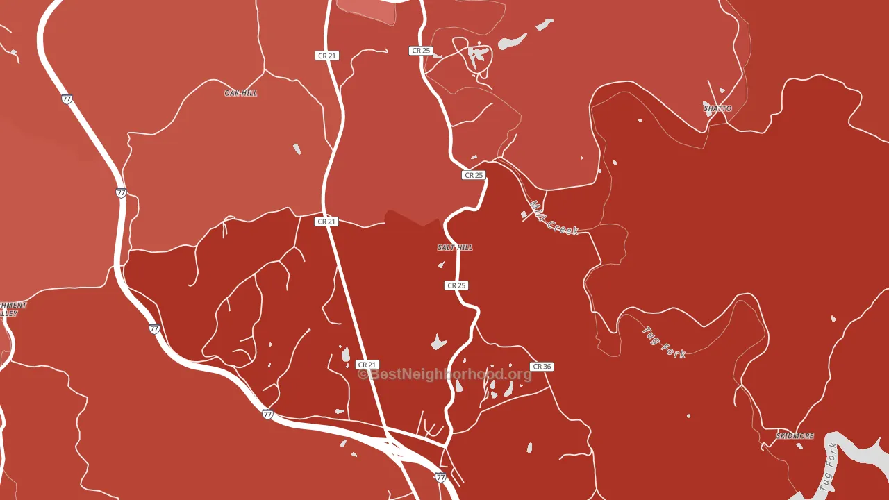 Salt Hill, WV block-group political-lean map