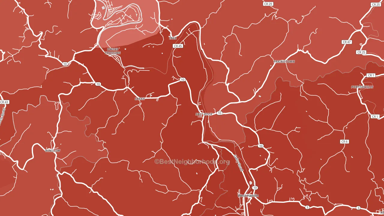 Salt Rock, WV block-group political-lean map