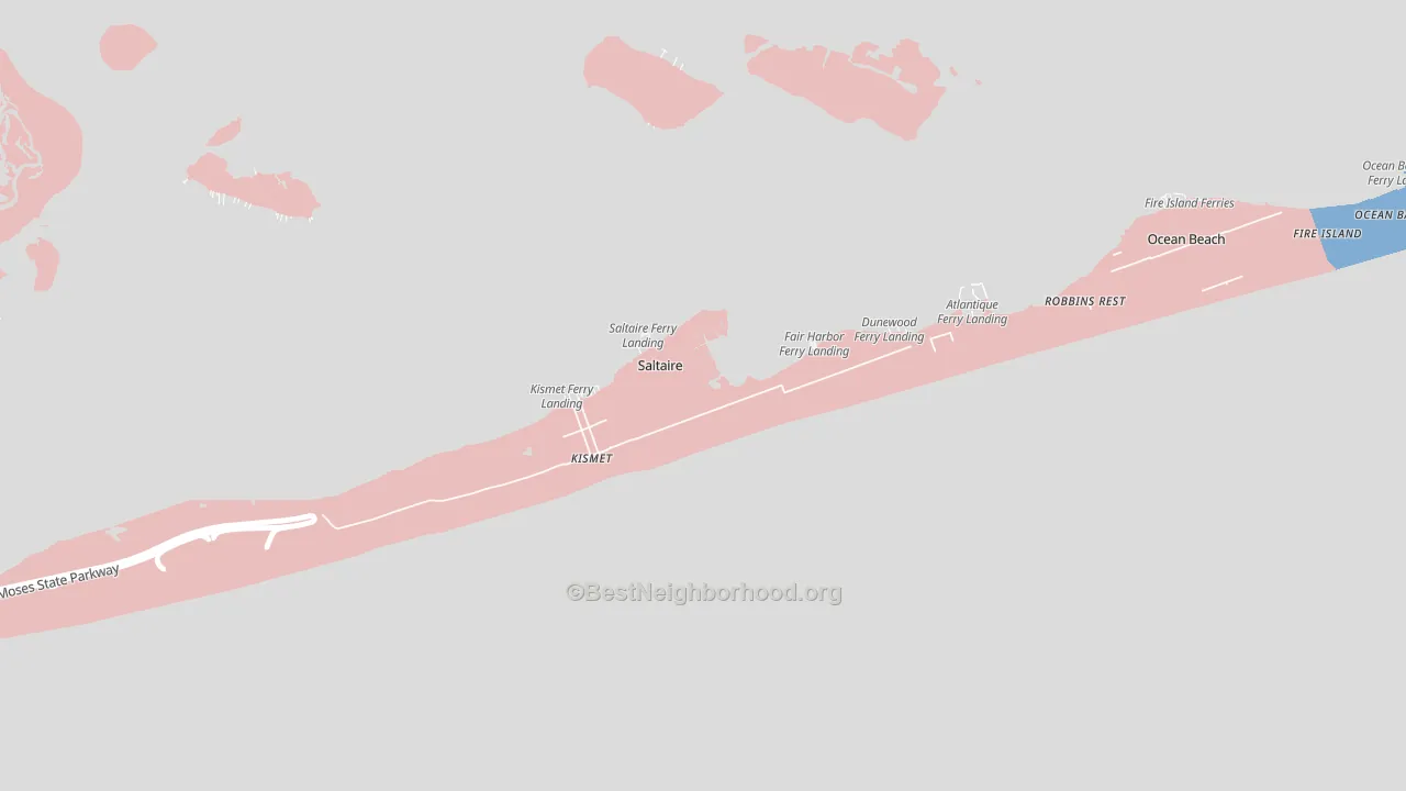 Saltaire, NY block-group political-lean map