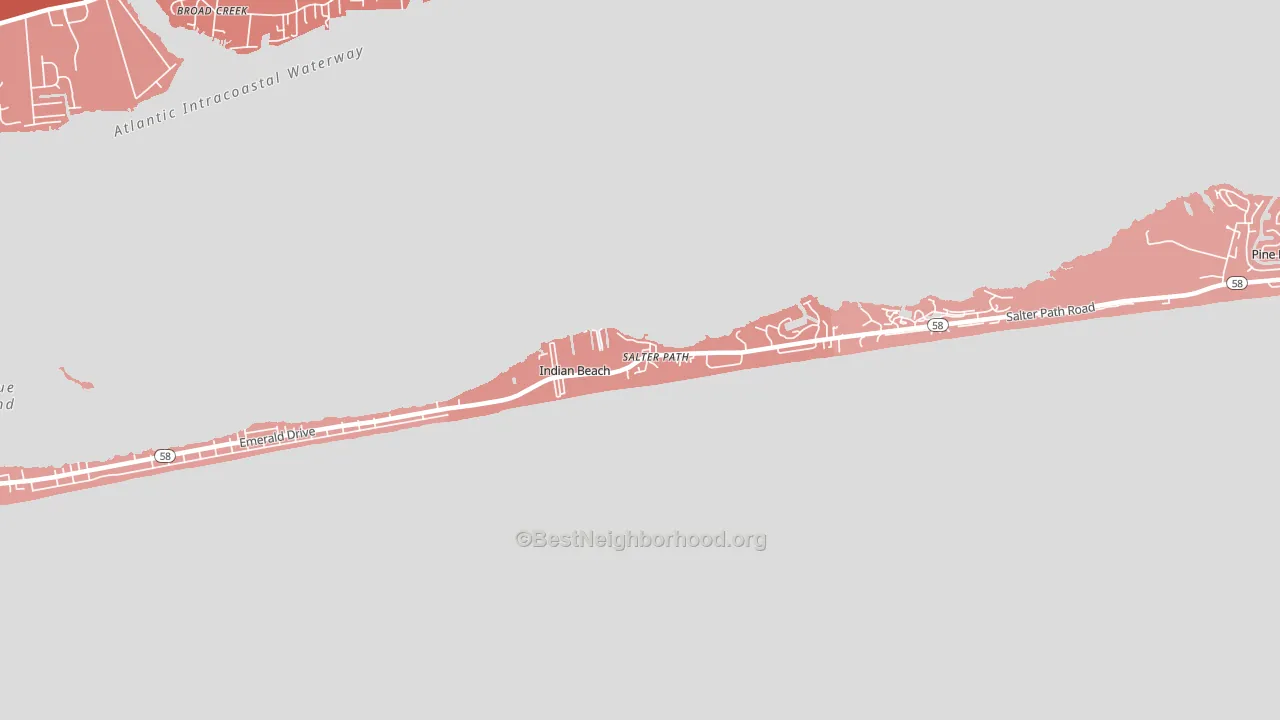 Salter Path, NC block-group political-lean map