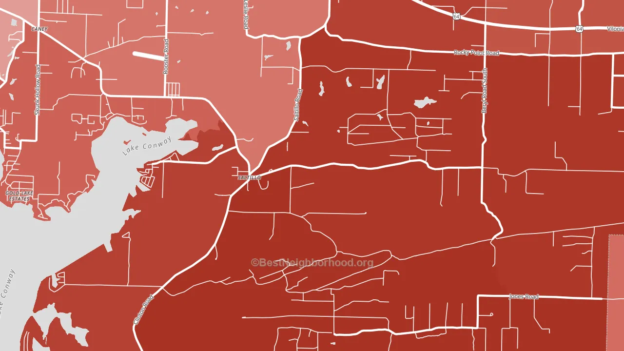 Saltillo, AR block-group political-lean map