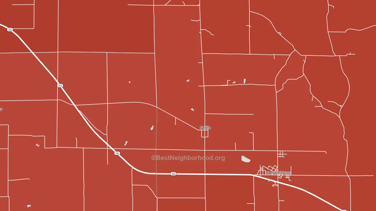 Saltillo, IN block-group political-lean map